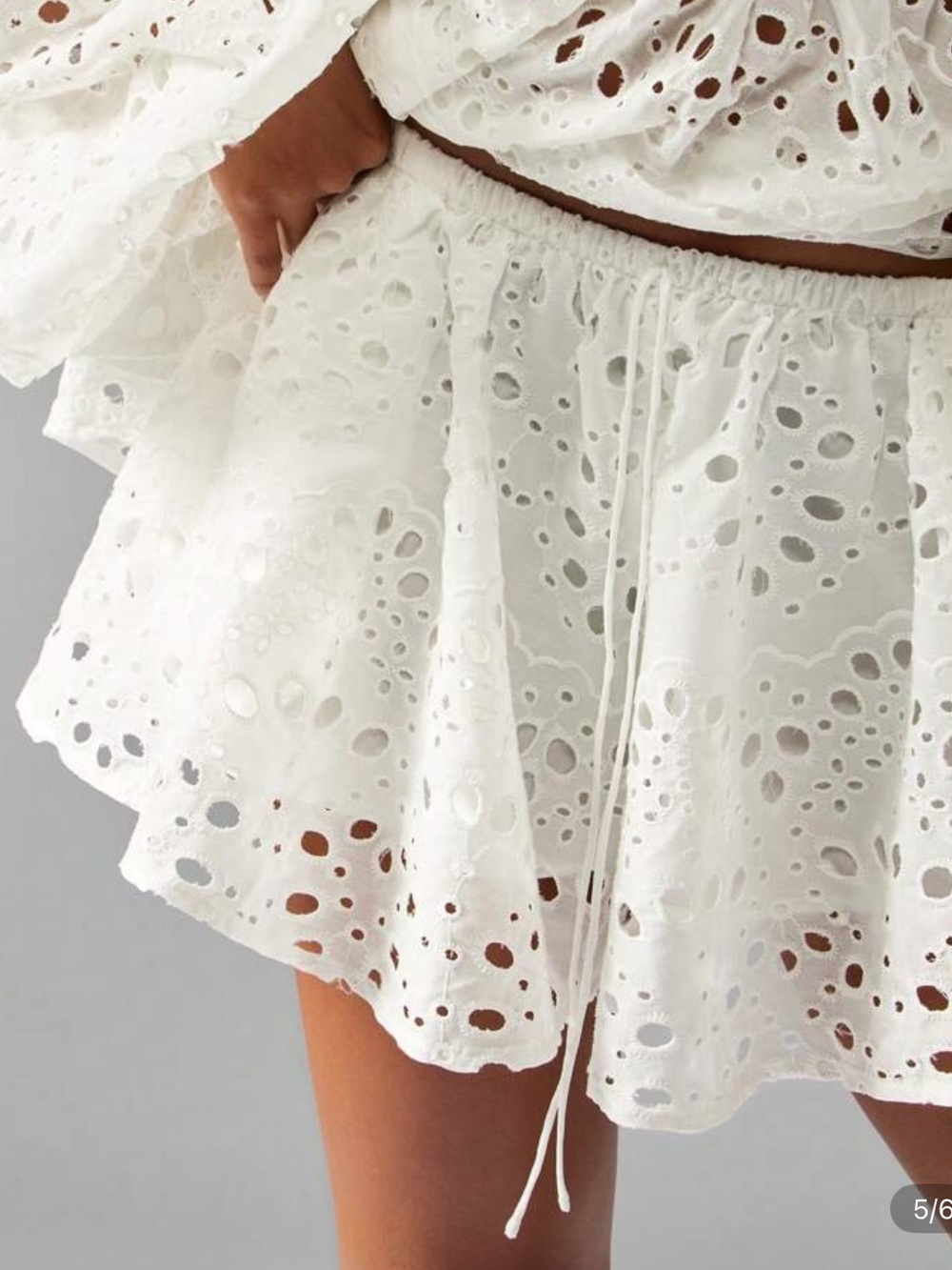 Missguided White Eyelet Circle Skirt